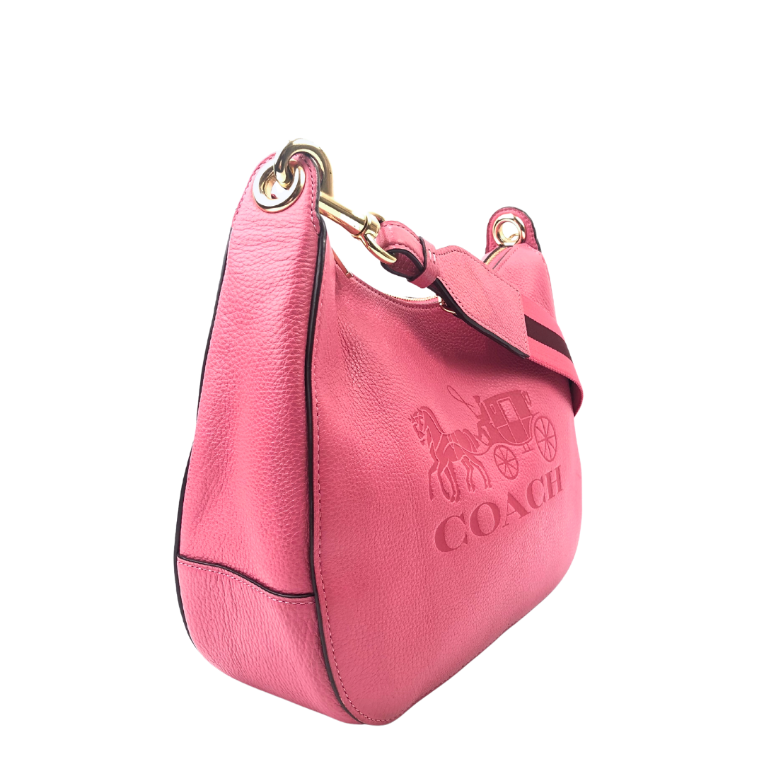 Coach Pink Ruby Leather Jes Hobo Bag