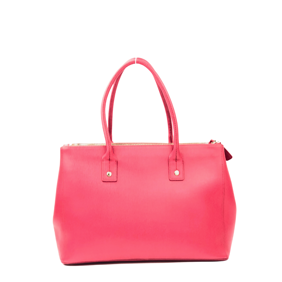 Furla Red Saffiano Leather Linda Tote Shoulder Bag