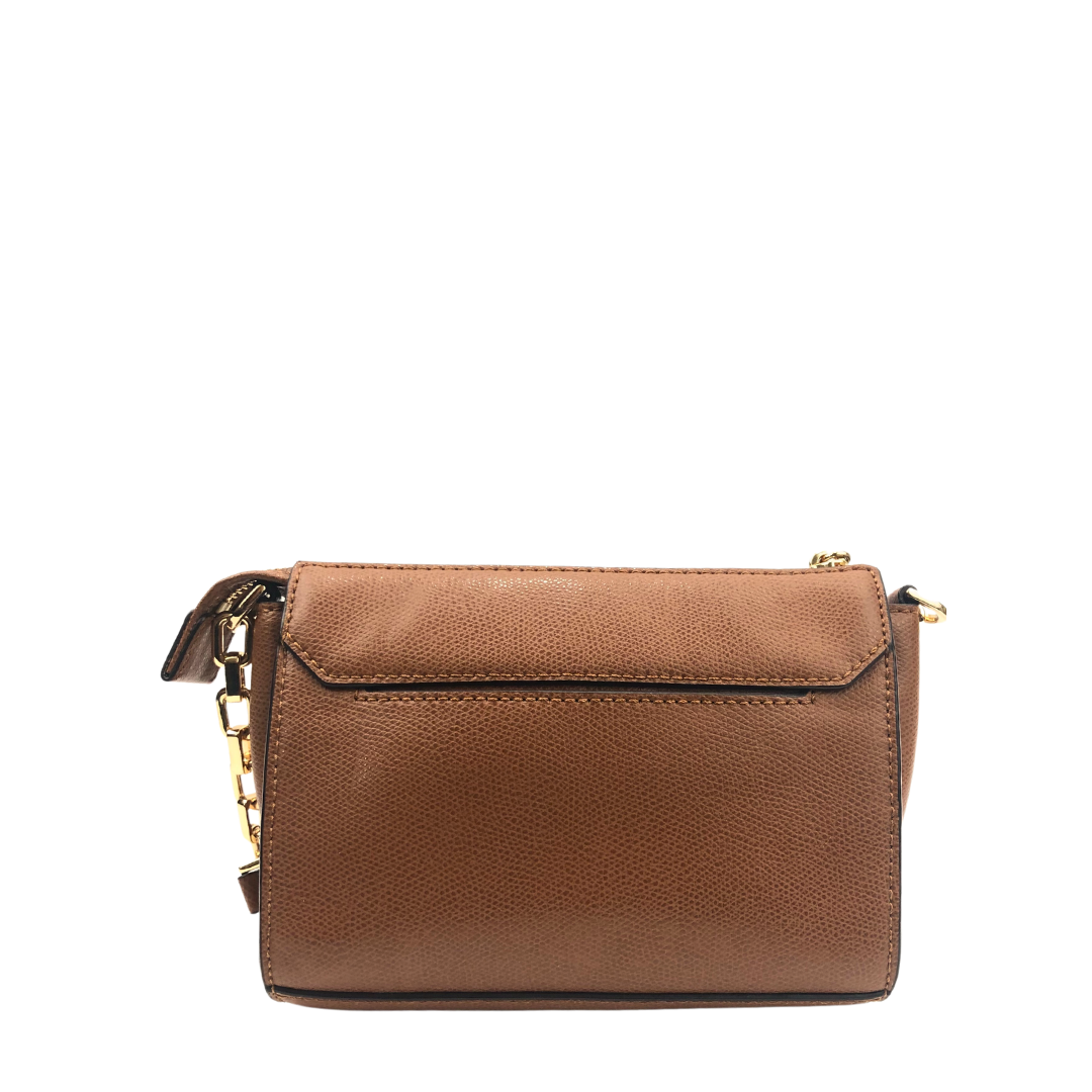 Michael Kors Florence Tan Leather Flap Crossbody