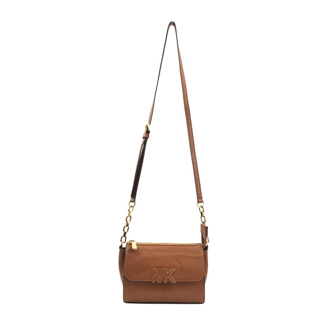 Michael Kors Florence Tan Leather Flap Crossbody