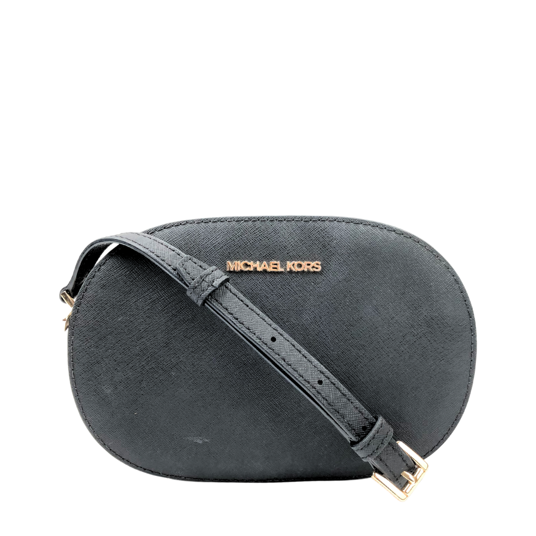 MICHAEL KORS Jet Set Travel Medium Logo Crossbody Bag (black