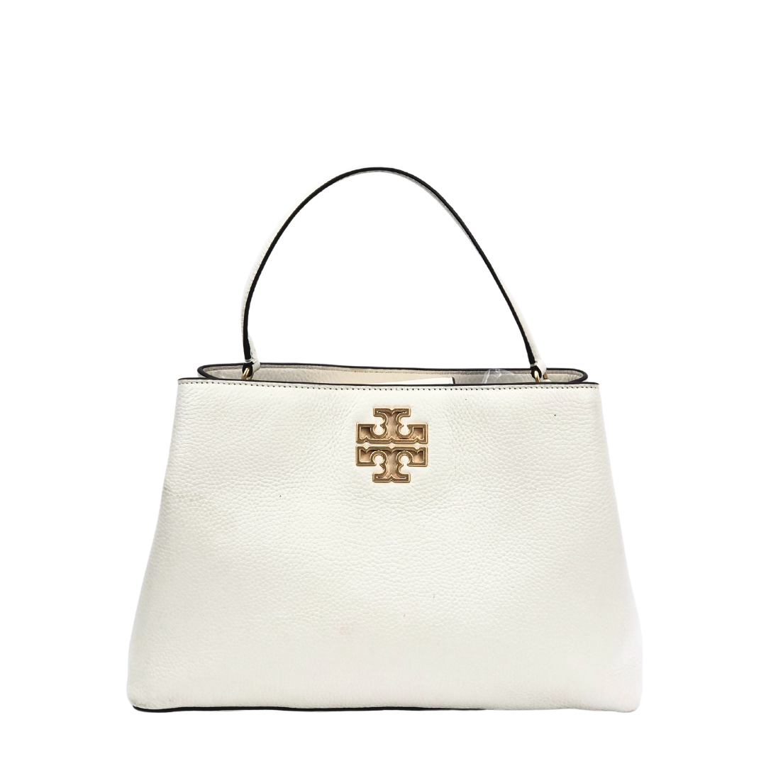 Tory Burch White Leather Britten Micro Satchel