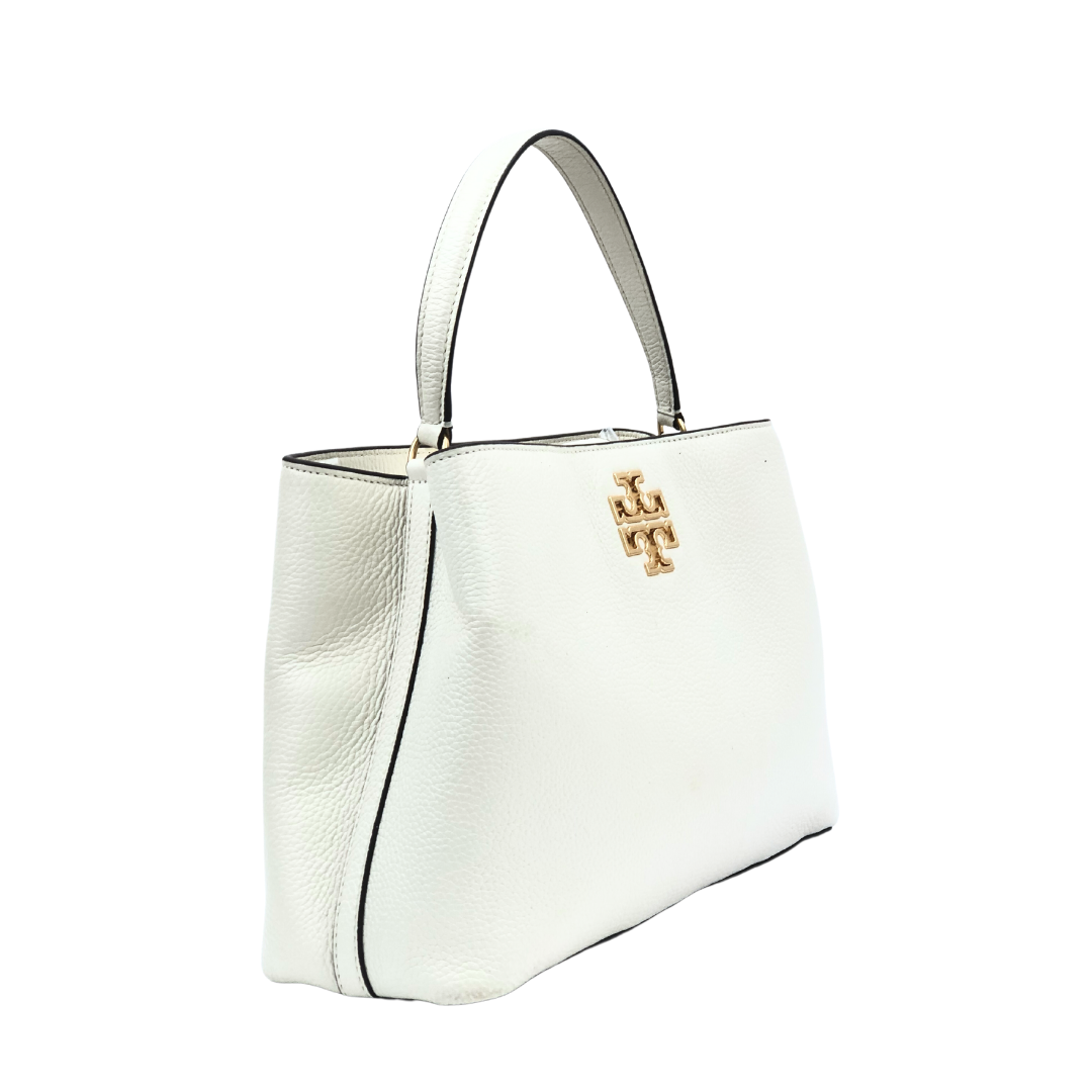 Tory Burch White Leather Britten Micro Satchel