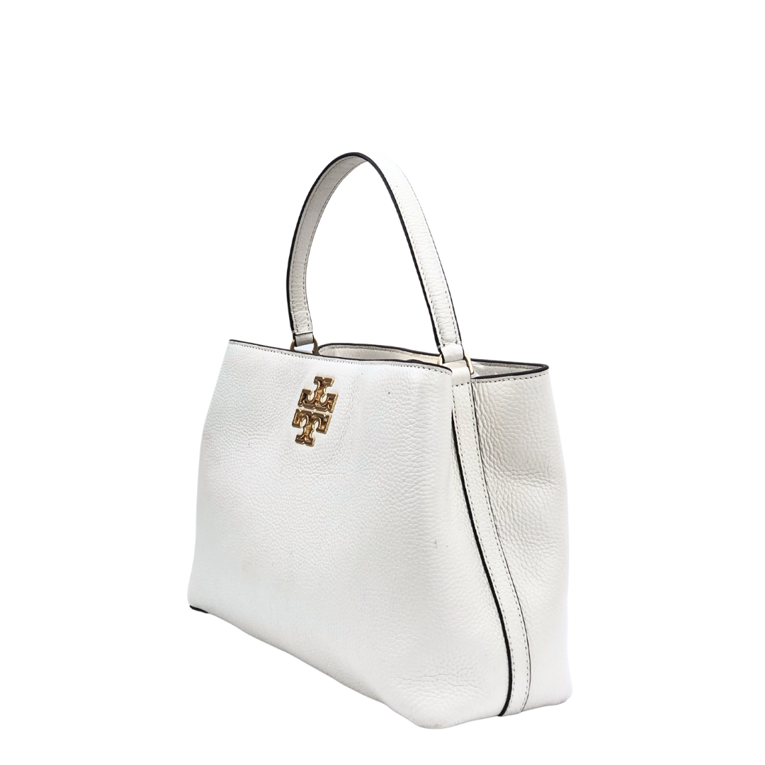 Tory Burch White Leather Britten Micro Satchel