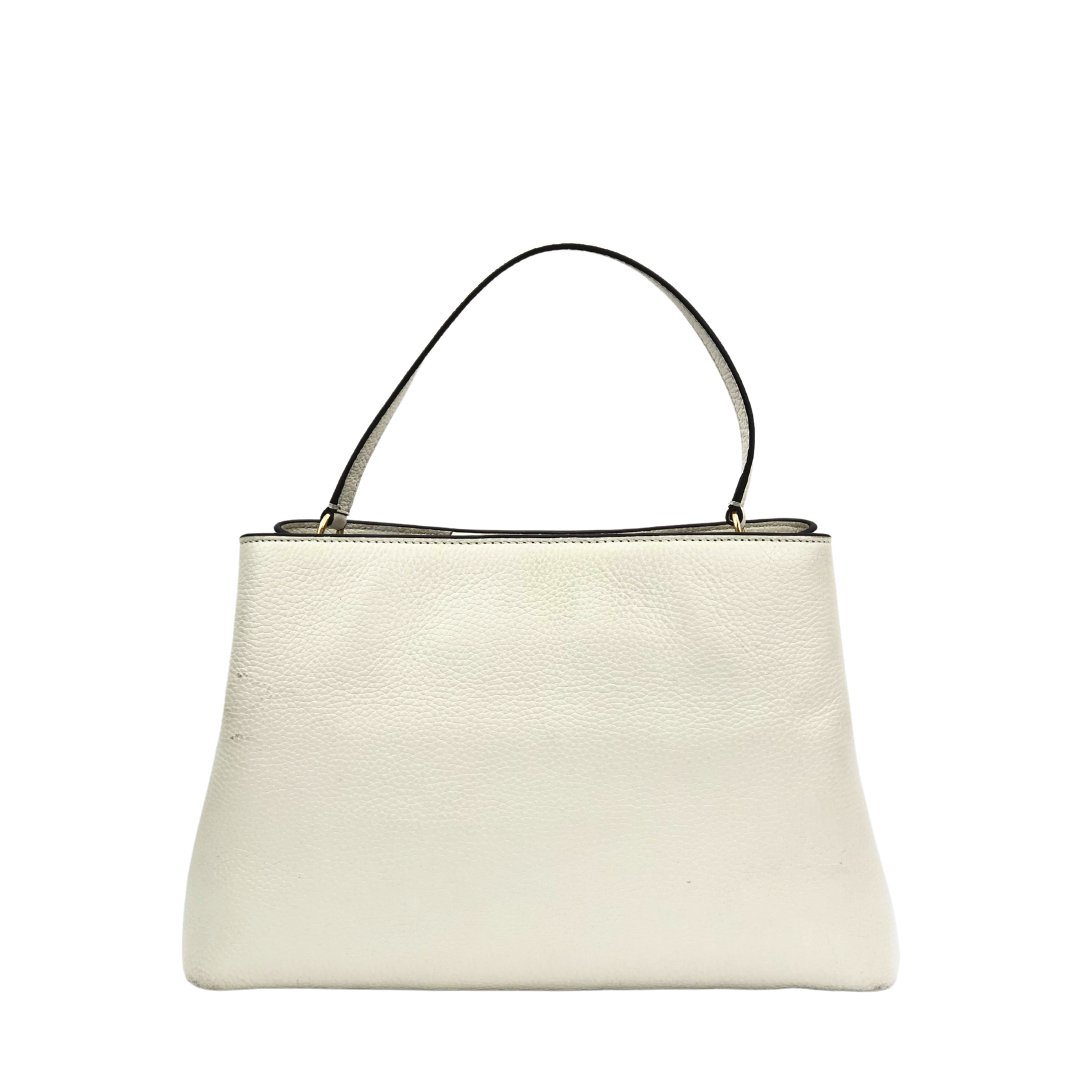 Tory Burch White Leather Britten Micro Satchel