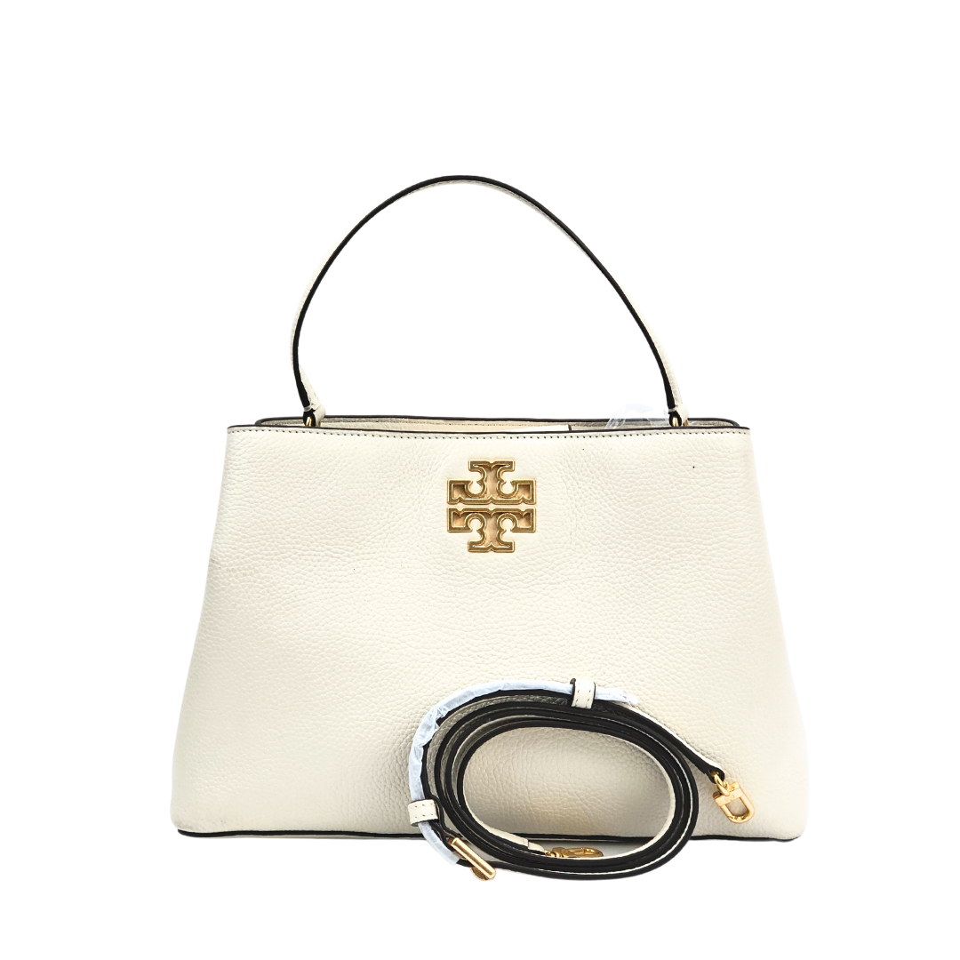 Tory Burch White Leather Britten Micro Satchel