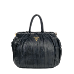 Prada Nappa and Tessuto Black Waves Handbag