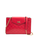 Michael Kors Mott Large Red Monogram Leather Crossbody Bag