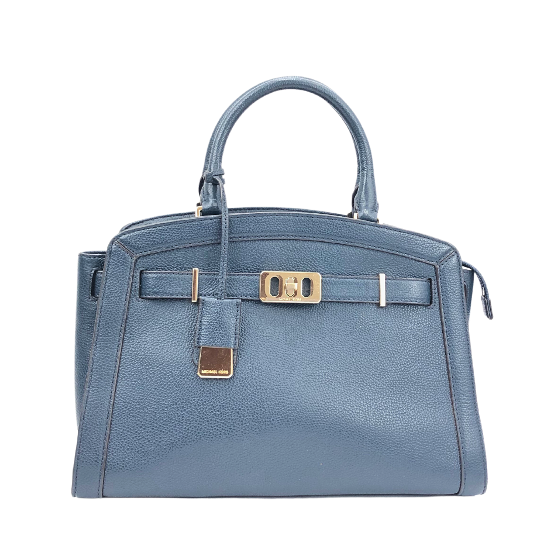 Michael Kors Large Satchel Blue Leather Satchel