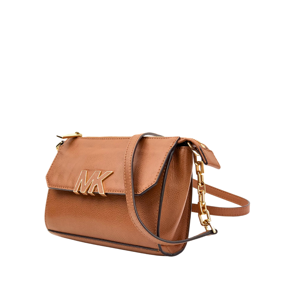 Michael Kors Florence Tan Leather Flap Crossbody