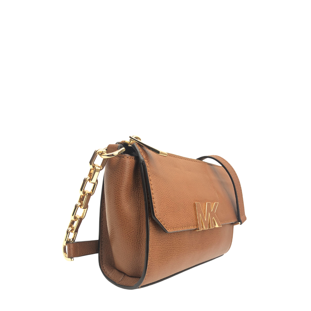 Michael Kors Florence Tan Leather Flap Crossbody