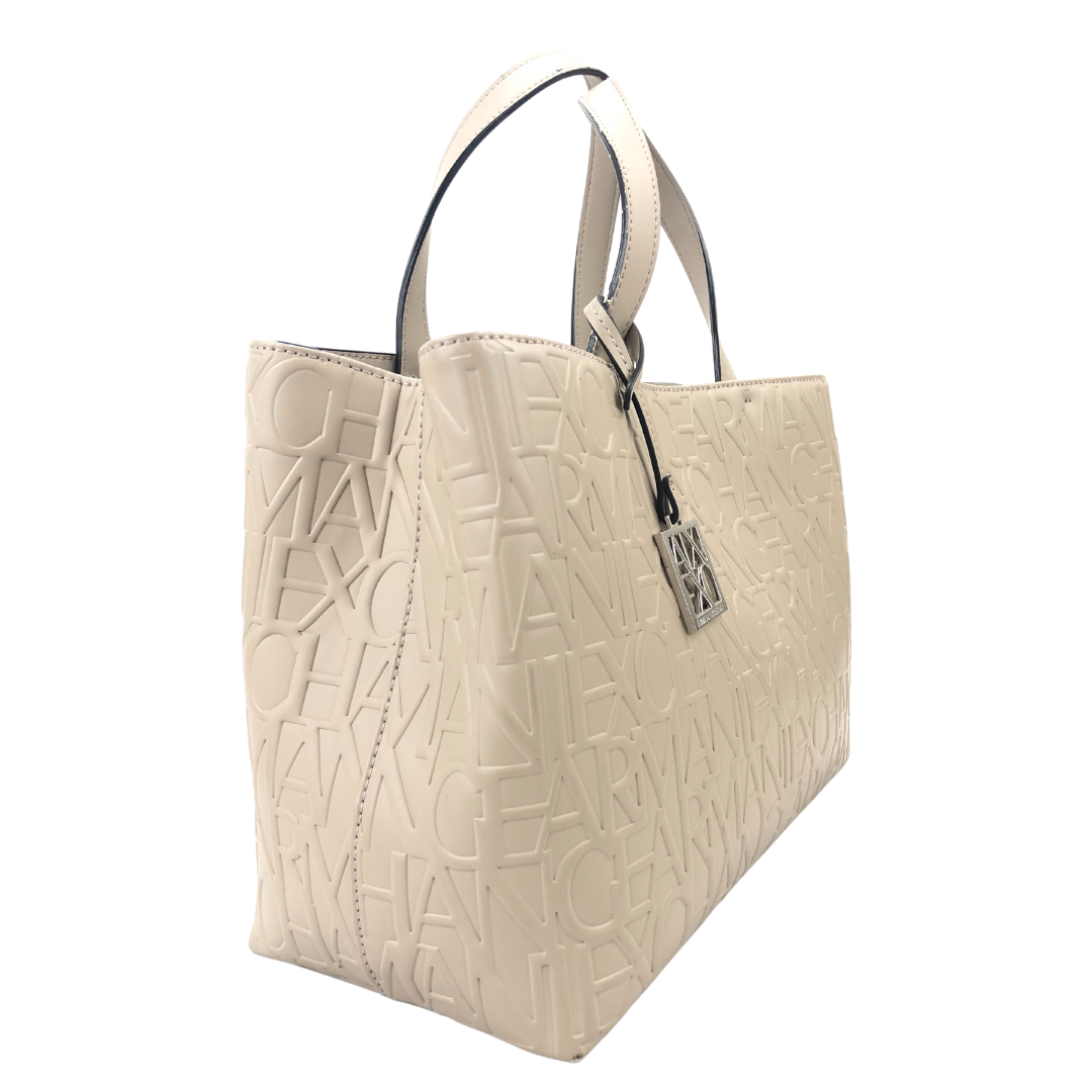 Armani Exchange Embossed Leather Medium Tote