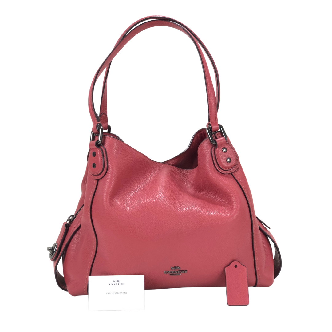 Coach Red Colorblock Leather Kristy Shoulder Bag