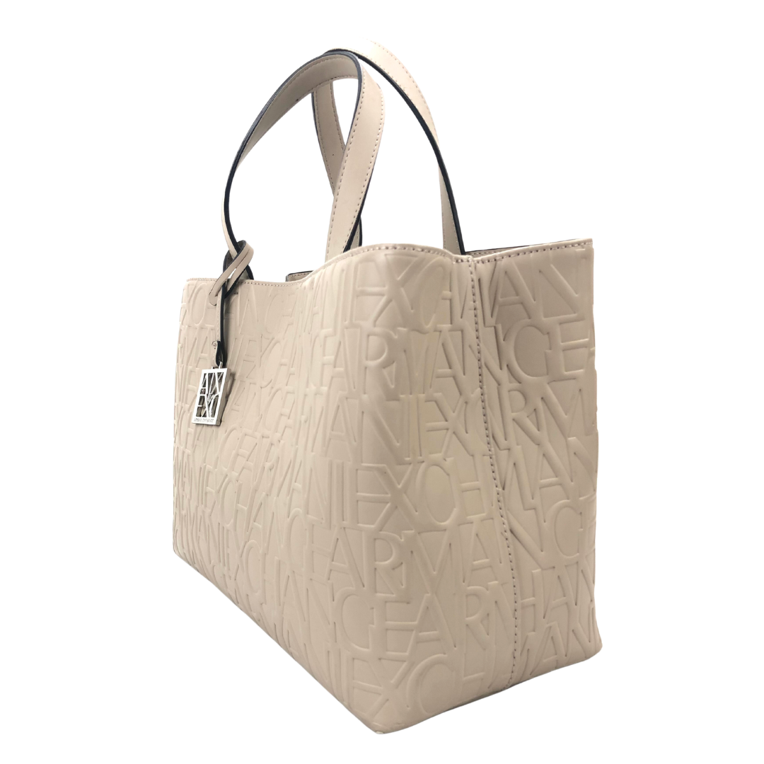 Armani Exchange Embossed Leather Medium Tote