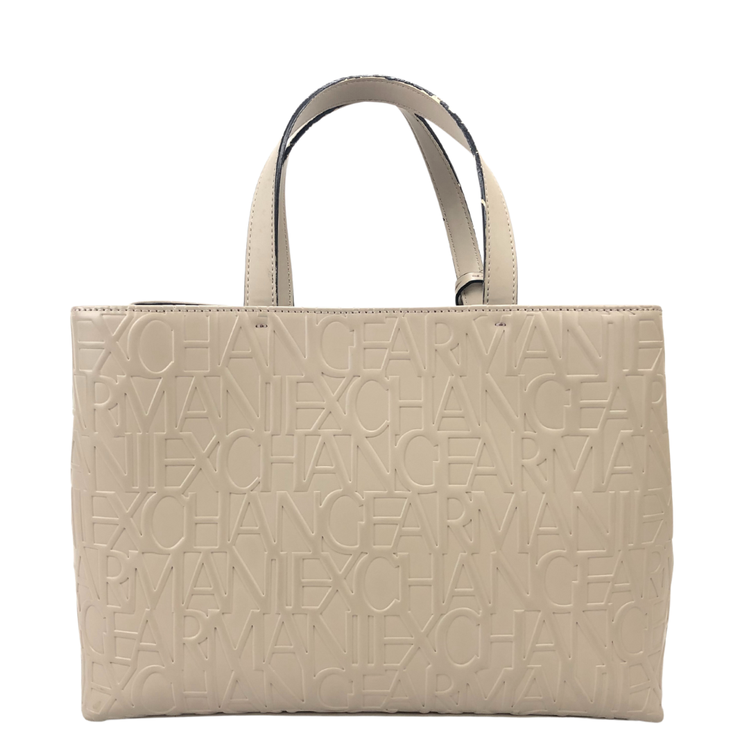 Armani Exchange Embossed Leather Medium Tote