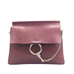 Chloe Maroon Leather Medium Faye Shoulder Bag