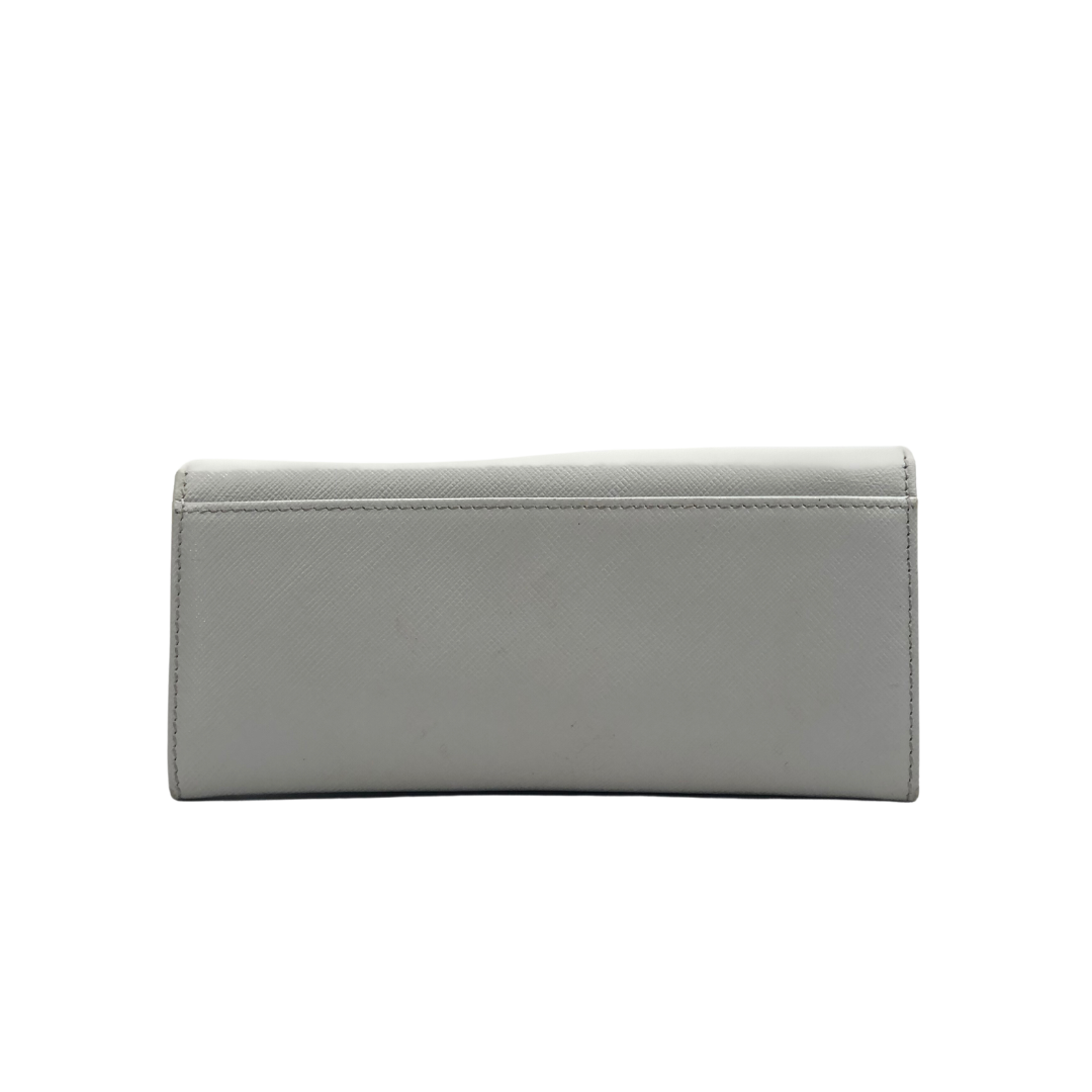 Salvatore Ferragamo Saffiano Leather Bifold Grey Wallet