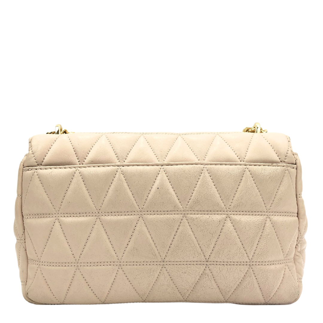 Michael Kors Sloan Soft Pink Large Chain Shoulder Bag Leather Quilted Crossbody