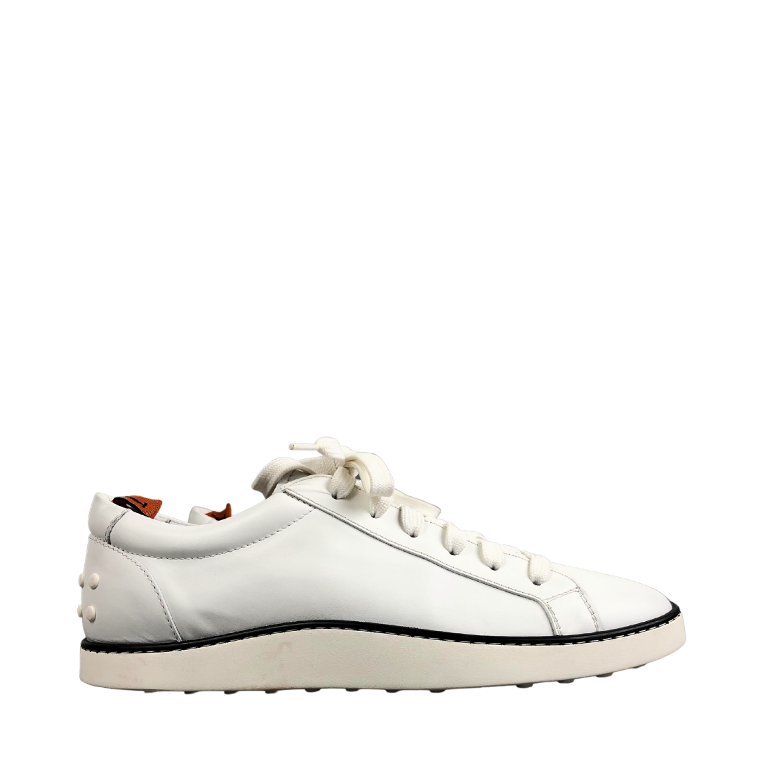 Tod's White Leather Solid Lace-Up Men's Sneakers EU-42