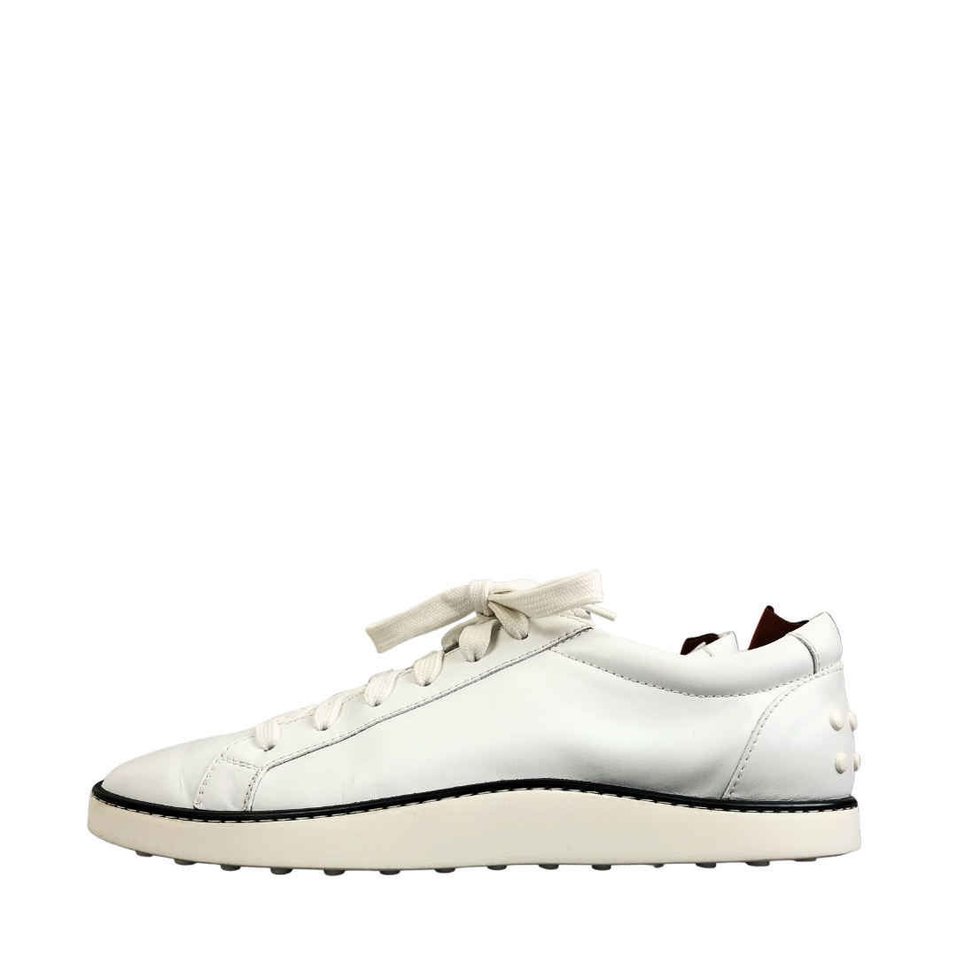 Tod's White Leather Solid Lace-Up Men's Sneakers EU-42