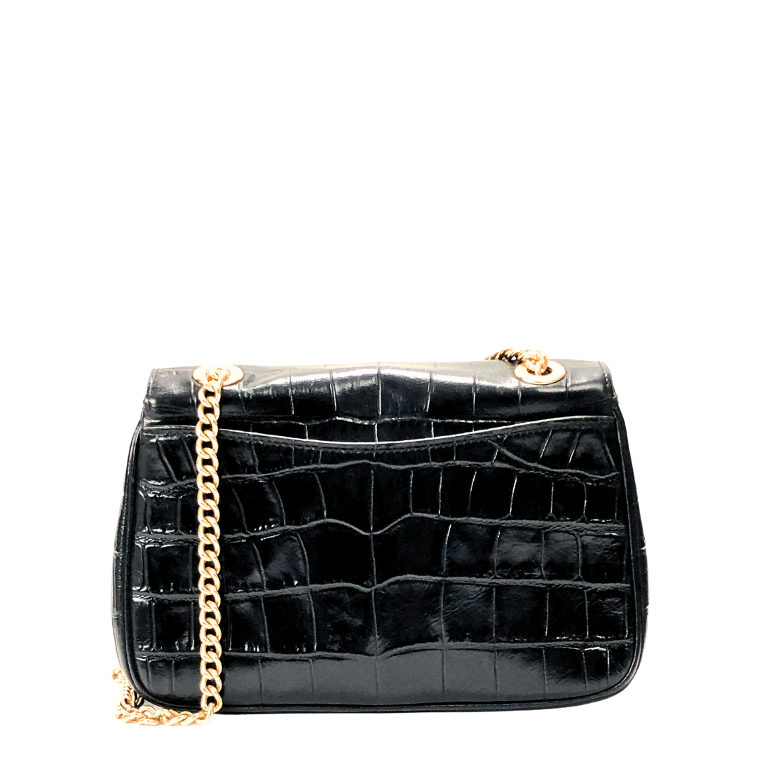 Coach Chain Strap Croc-style Leather Cassidy Crossbody Bag