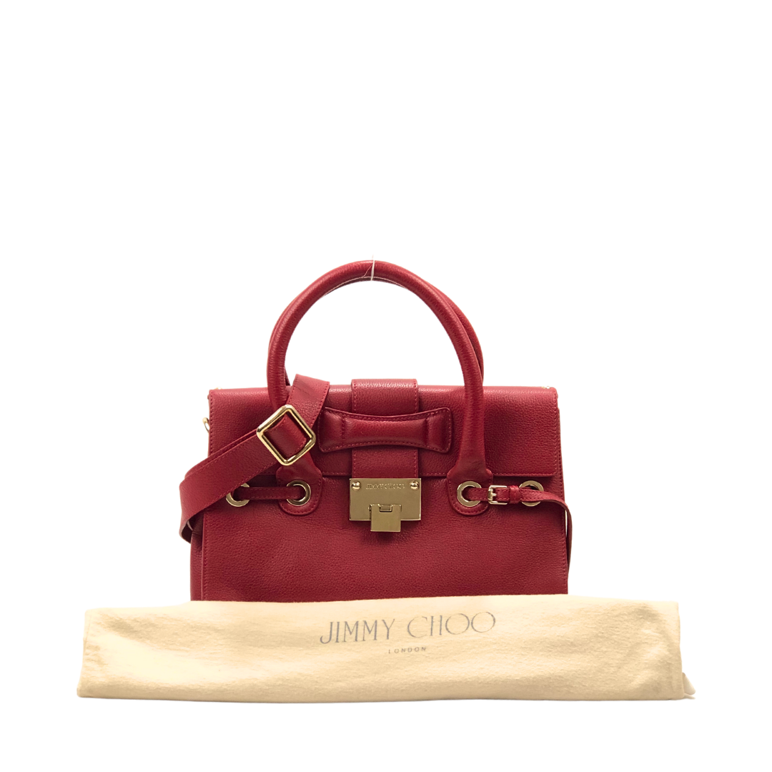 Justine leather handbag Jimmy Choo Burgundy in Leather - 38919583