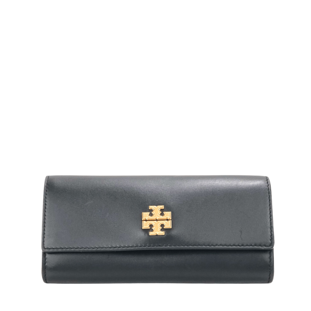 Tory Burch Leather Emerson Chain Long Black Wallet