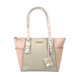 Michael Kors Charlotte Vanilla Pink Leather Tote Bag