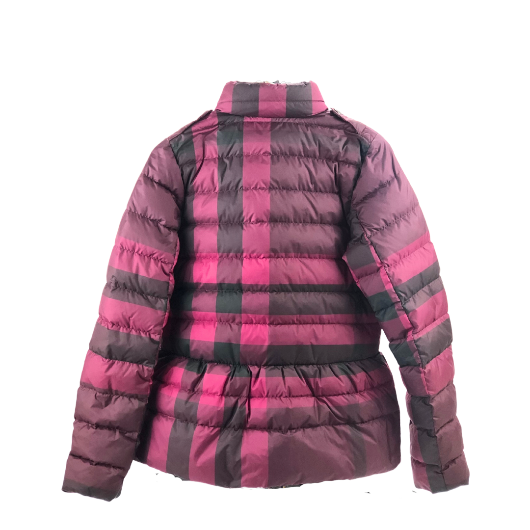 Burberry Kid's Multicolor Check Puffer Jacket 12 Years