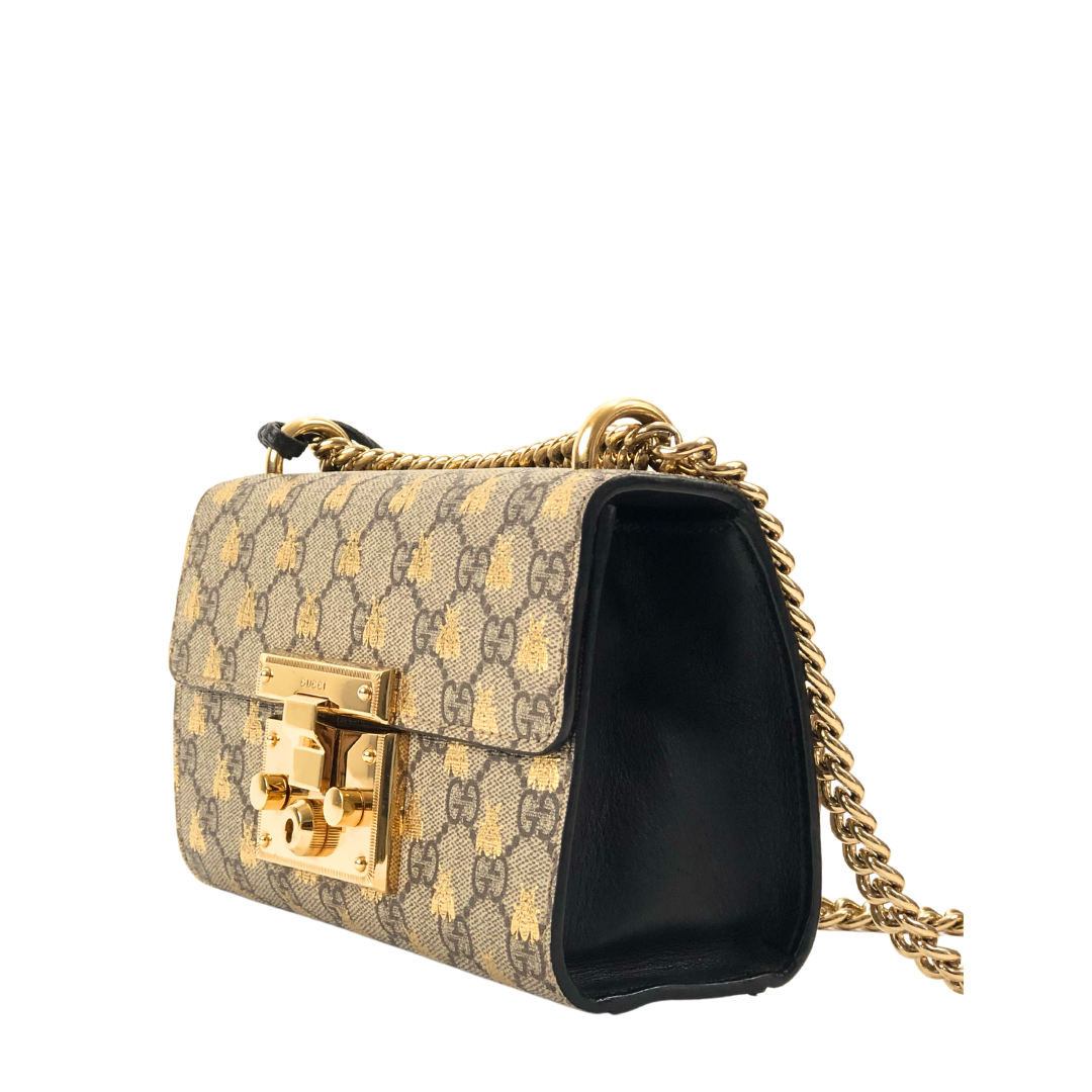 Gucci Gold GG Bees Padlock Small Shoulder Bag - Farfetch