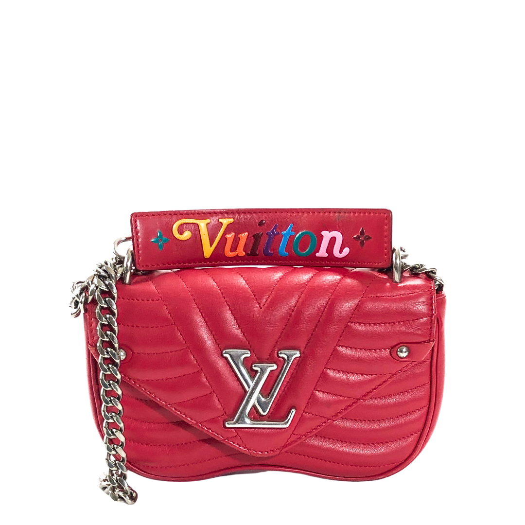 Louis Vuitton Red Quilted Leather New Wave Chain PM
