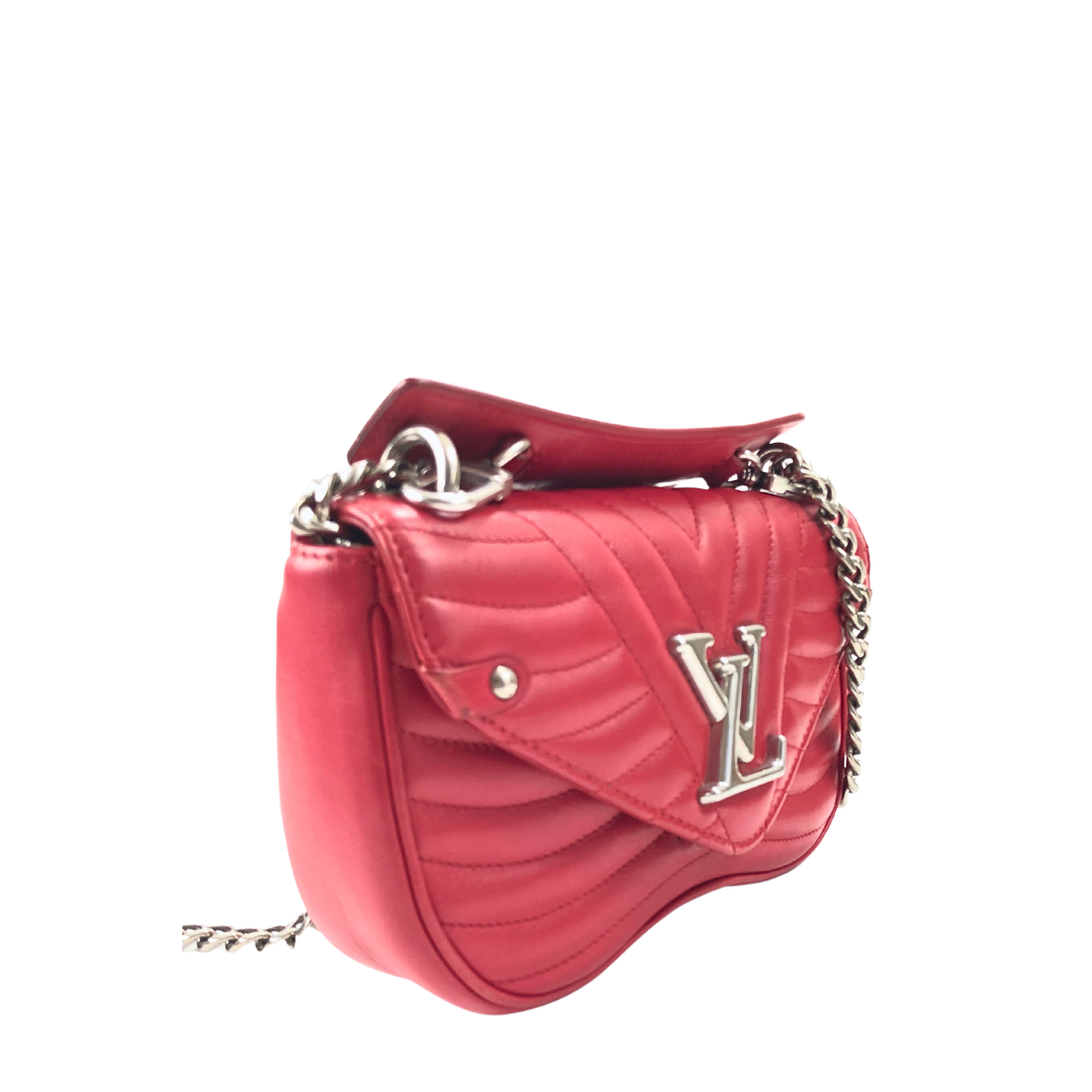 Louis Vuitton Red Quilted Leather New Wave Chain PM Bag