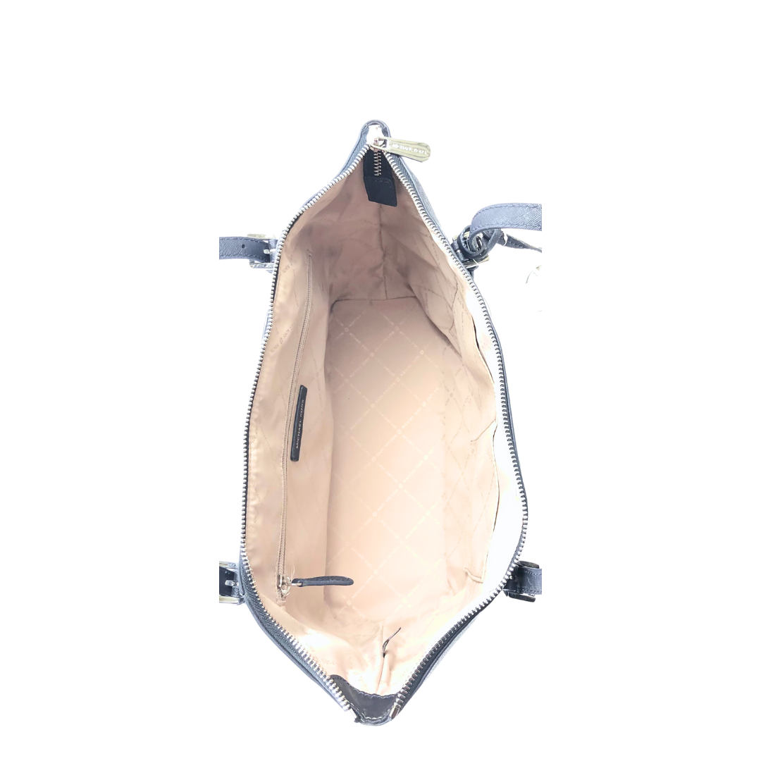 Michael Kors Logo Charm Large Zip Ciara Leather Tote