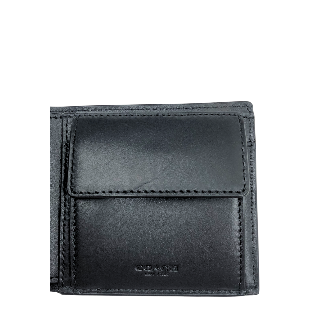 Coach Black Small Logo Bi-Fold Wallet