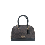 Coach Brown Signature Coated Canvas and Leather Mini Sierra Satchel