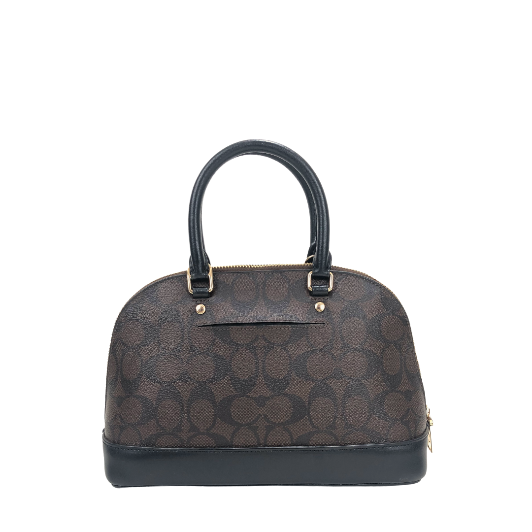 Coach Brown Signature Coated Canvas and Leather Mini Sierra Satchel