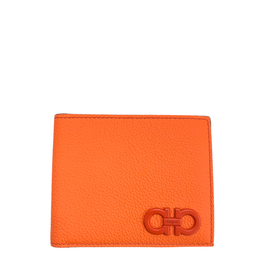 Salvatore Ferragamo Gancini Orange Bi-Fold Wallet