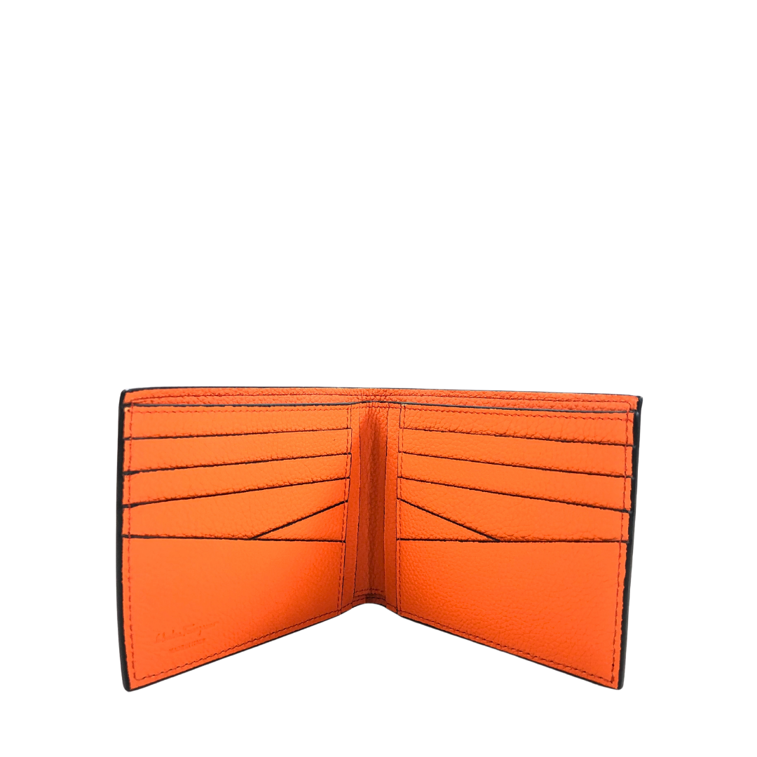 Salvatore Ferragamo Gancini Orange Bi-Fold Wallet