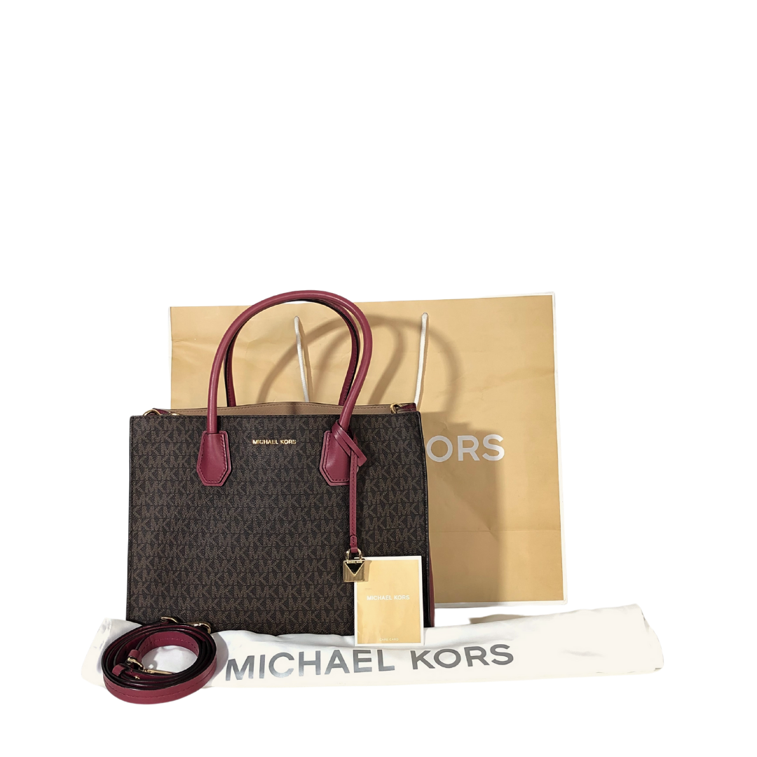 Michael Kors Mercer Large Mulberry Brown Tote