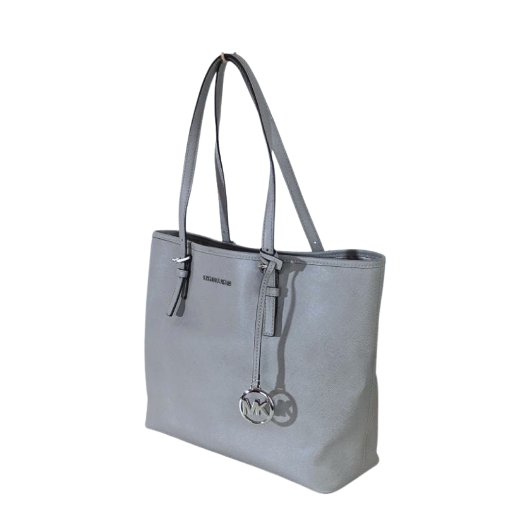 Michael Kors Jet Set Travel Carryall Ash Gray Saffiano Tote