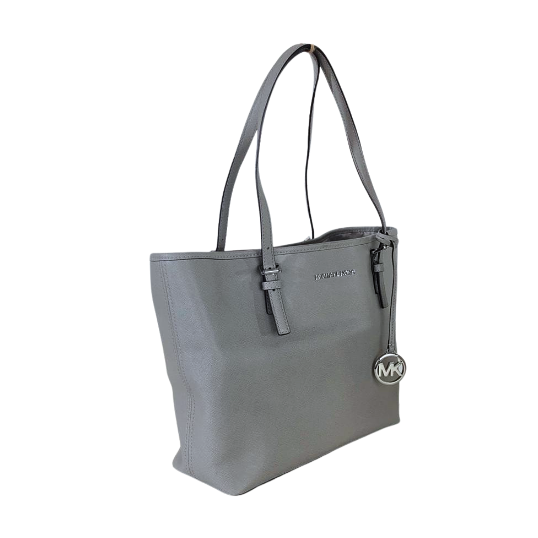 Michael Kors Jet Set Travel Carryall Ash Gray Saffiano Tote