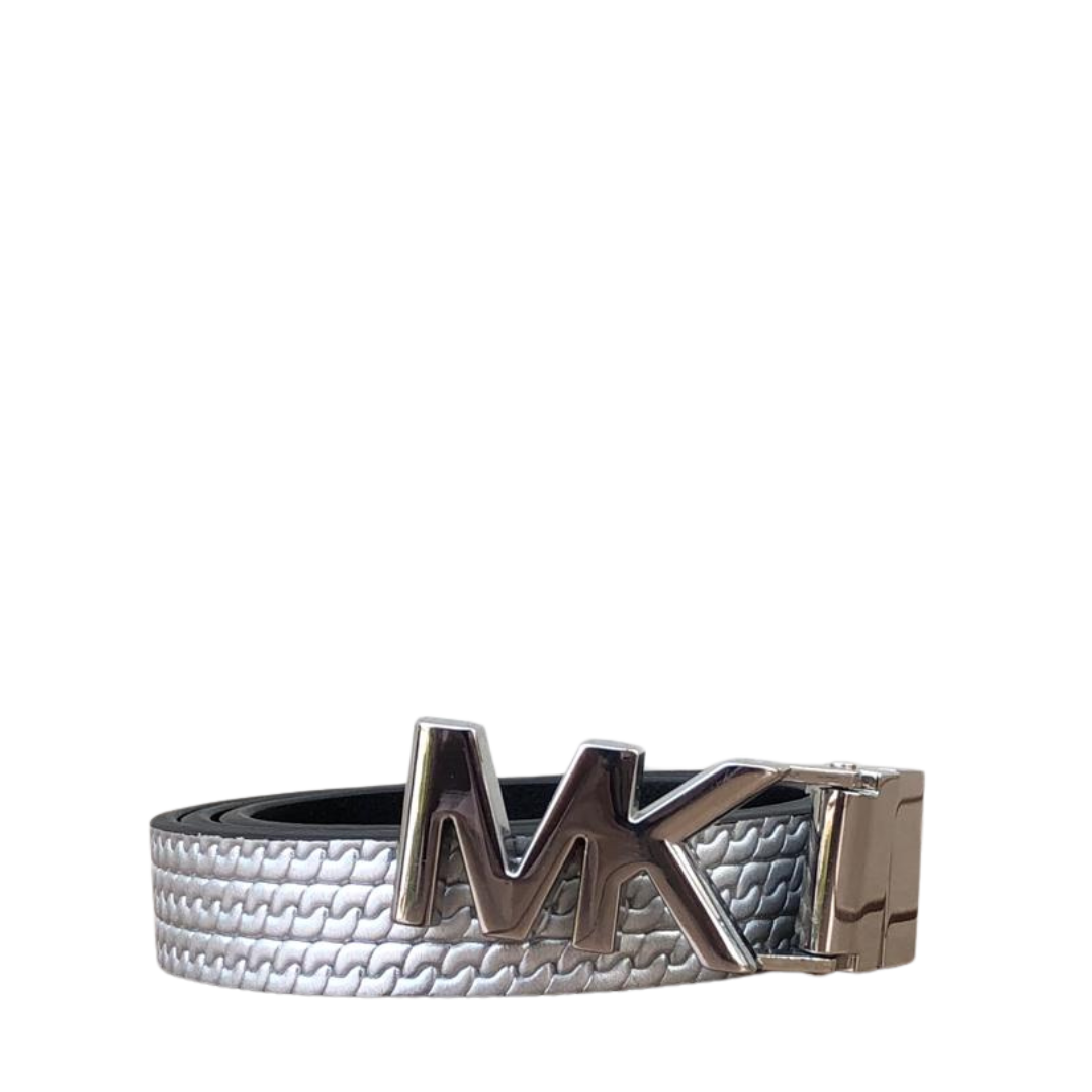 Michael Kors Logo Silver Buckle Reversible Belt Size 75 CM