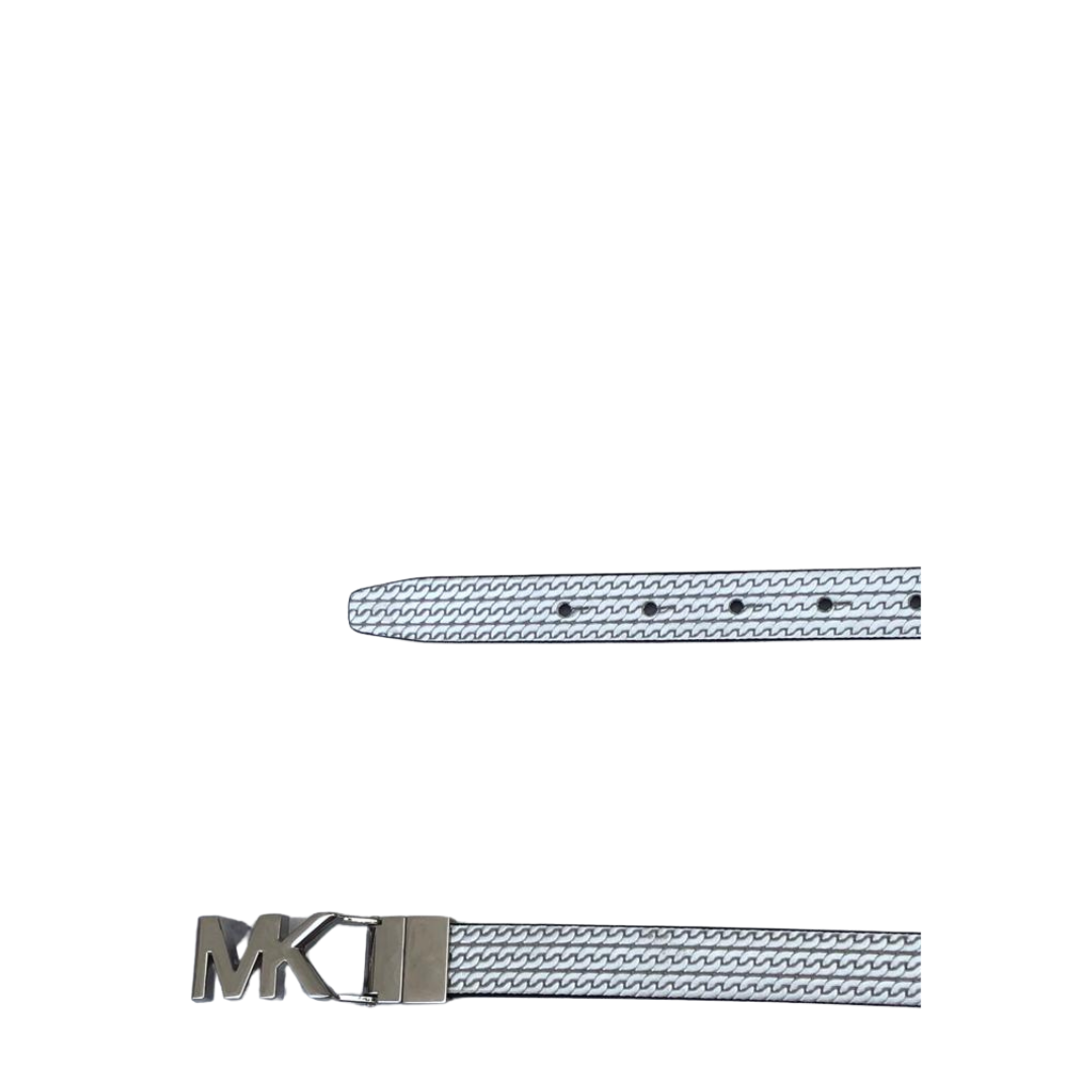 Michael Kors Logo Silver Buckle Reversible Belt Size 75 CM