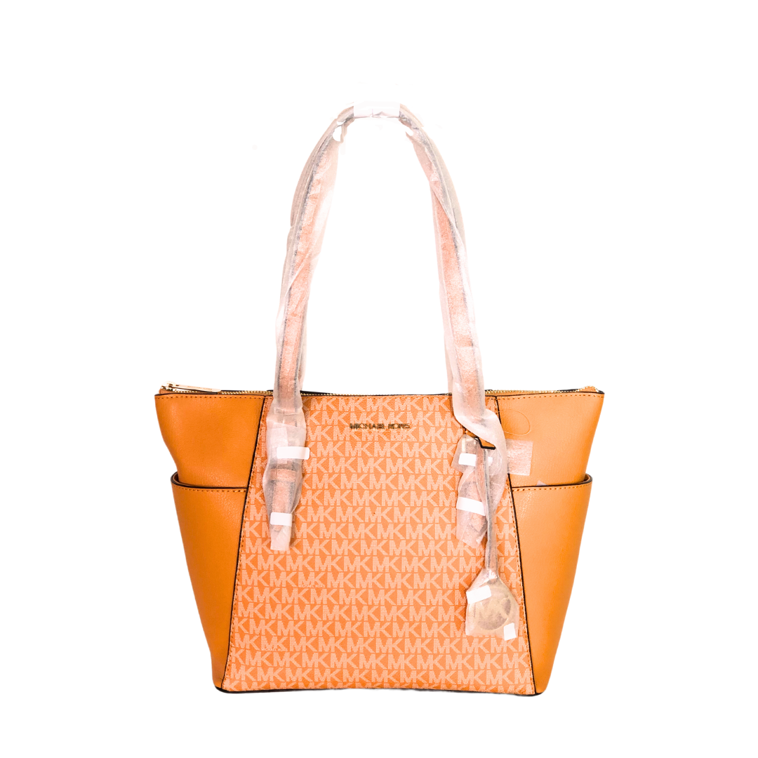 Michael Kors Charlotte Honeycomb Signature Color Large Top Zip Tote