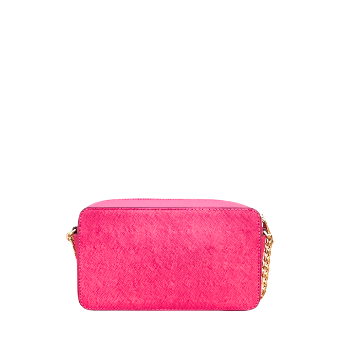 Michael Kors Pink Large Jet Set Leather Crossbody Bag